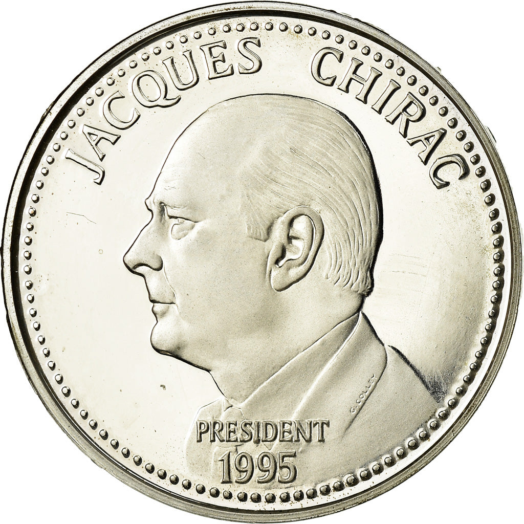 Frankrijk, Medaille, Jacques Chirac, Elections Présidentielles, UNC, Zilver