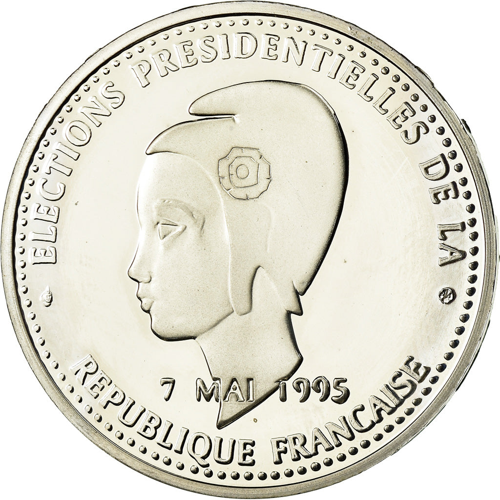 Frankrijk, Medaille, Jacques Chirac, Elections Présidentielles, UNC, Zilver