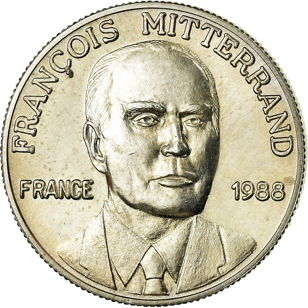 Frankrijk, Medaille, Mitterrand, Elections Présidentielles, 1988, UNC, Zilver