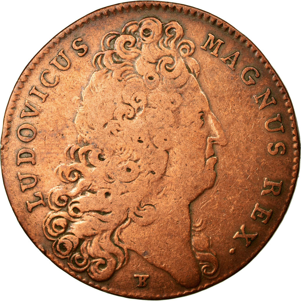 France, Token, Royal, 1713, VF(20-25), Copper, Feuardent:7234