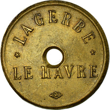 France, Jeton, Nécessité, 25 Centimes, La Gerbe, Le Havre, SUP+, Laiton