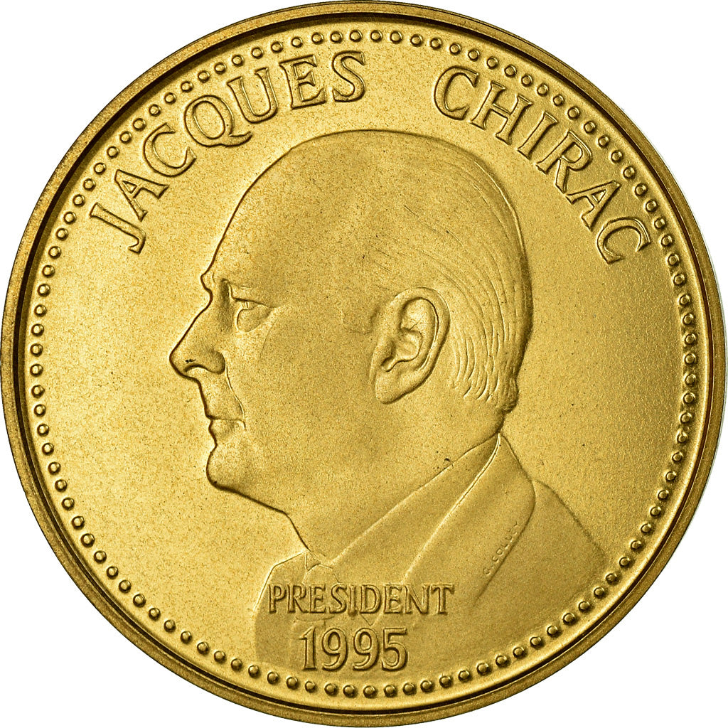 Francia, medaglia, Jacques Chirac, Elections Présidentielles, FDC, Doratura in