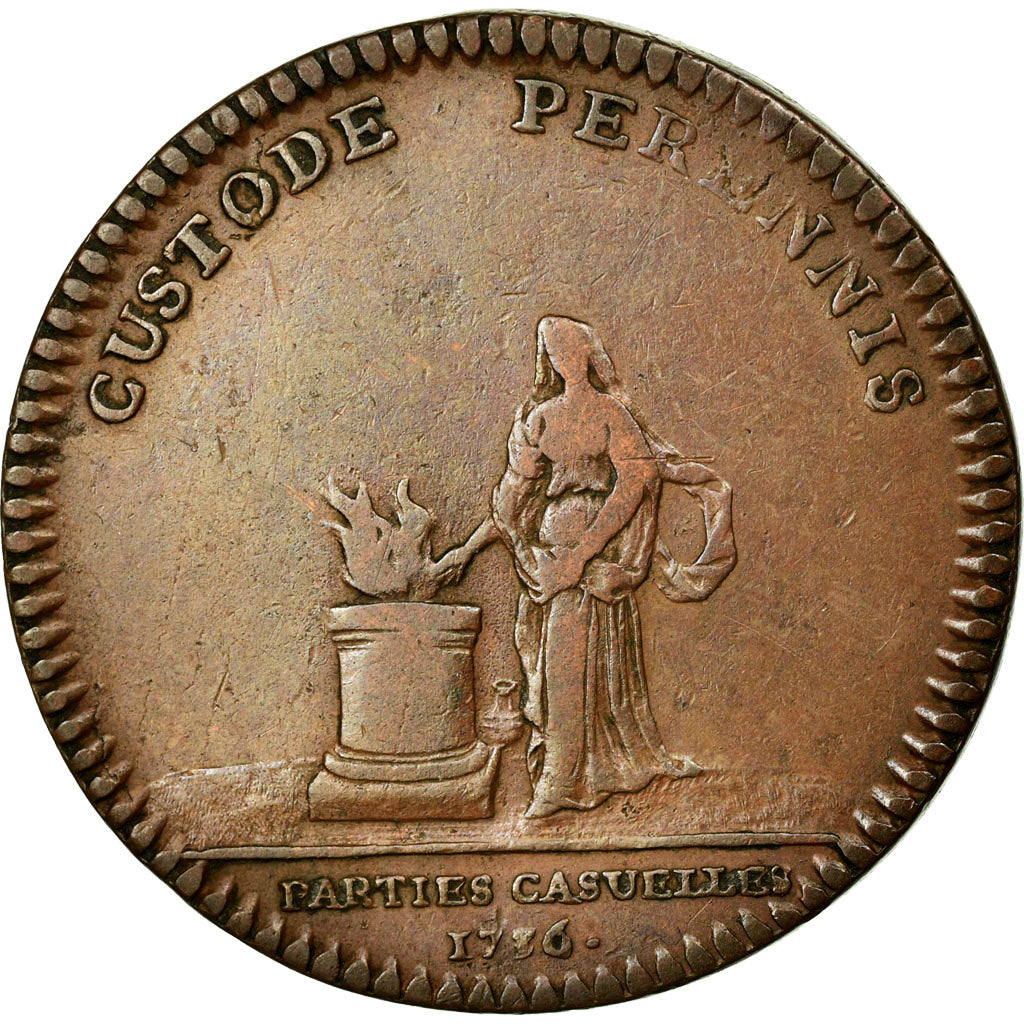 France, Token, Royal, 1736, EF(40-45), Copper, Feuardent:2769