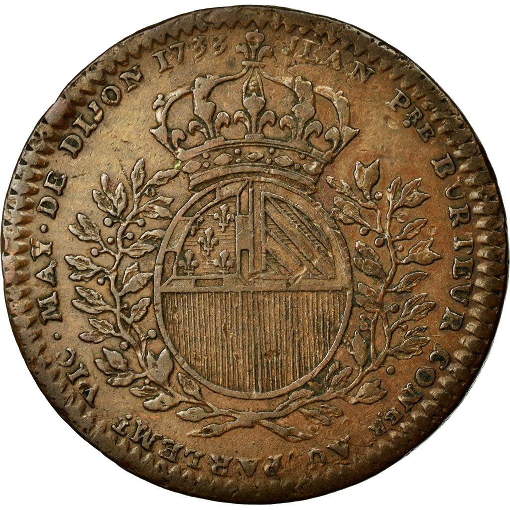 France, Token, Royal, 1733, EF(40-45), Copper, Feuardent:10095