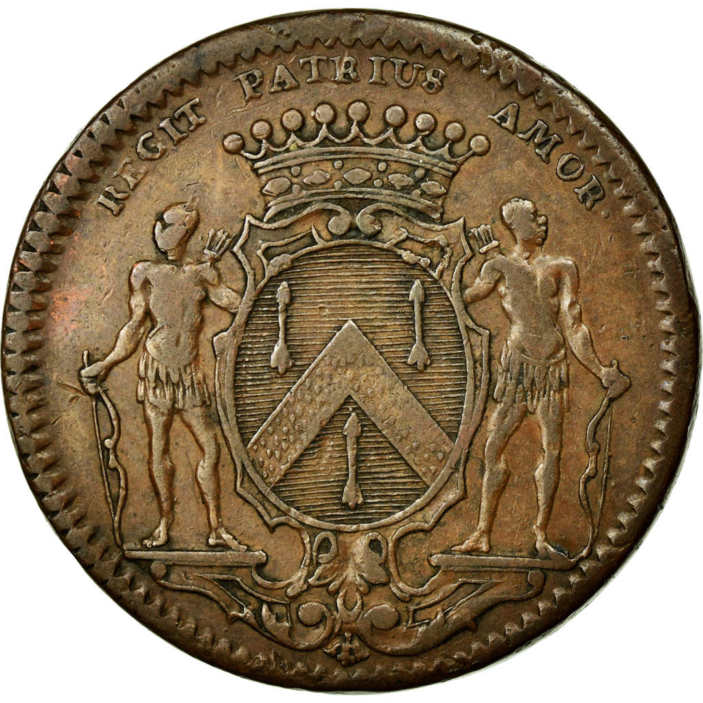 France, Token, Royal, 1733, EF(40-45), Copper, Feuardent:10095
