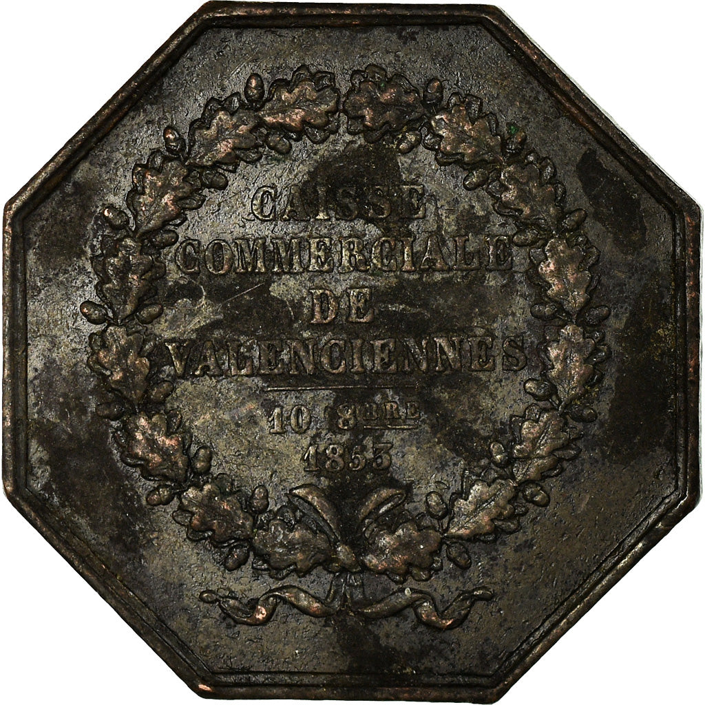 Frankrijk, Token, Caisse Commerciale de Valenciennes, 1853, Alphée Dubois, FR
