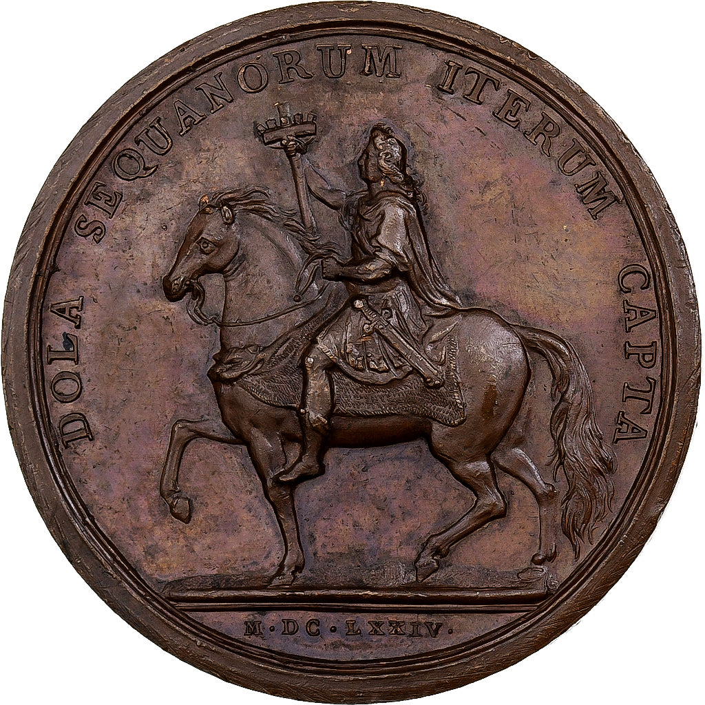 France, Medal, Louis XIV, Seconde Prise de Dôle, 1674, Bronze, Mauger