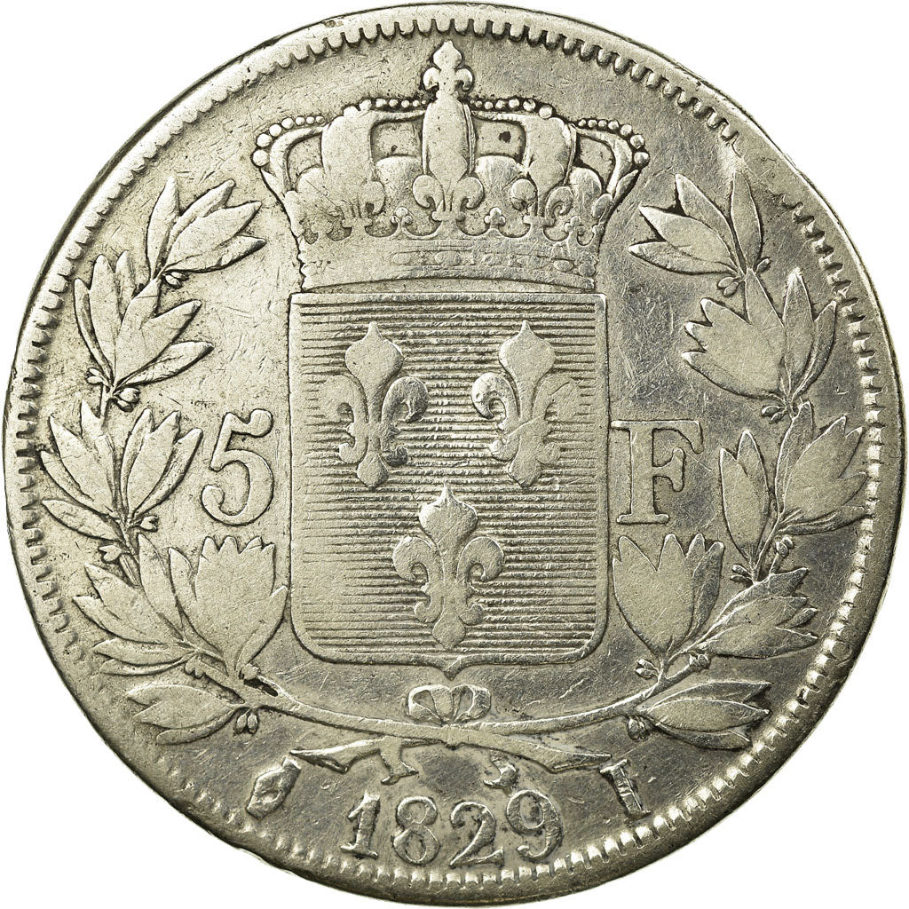 Coin, France, Charles X, 5 Francs, 1829, Limoges, VF(30-35), Silver, KM:728.6