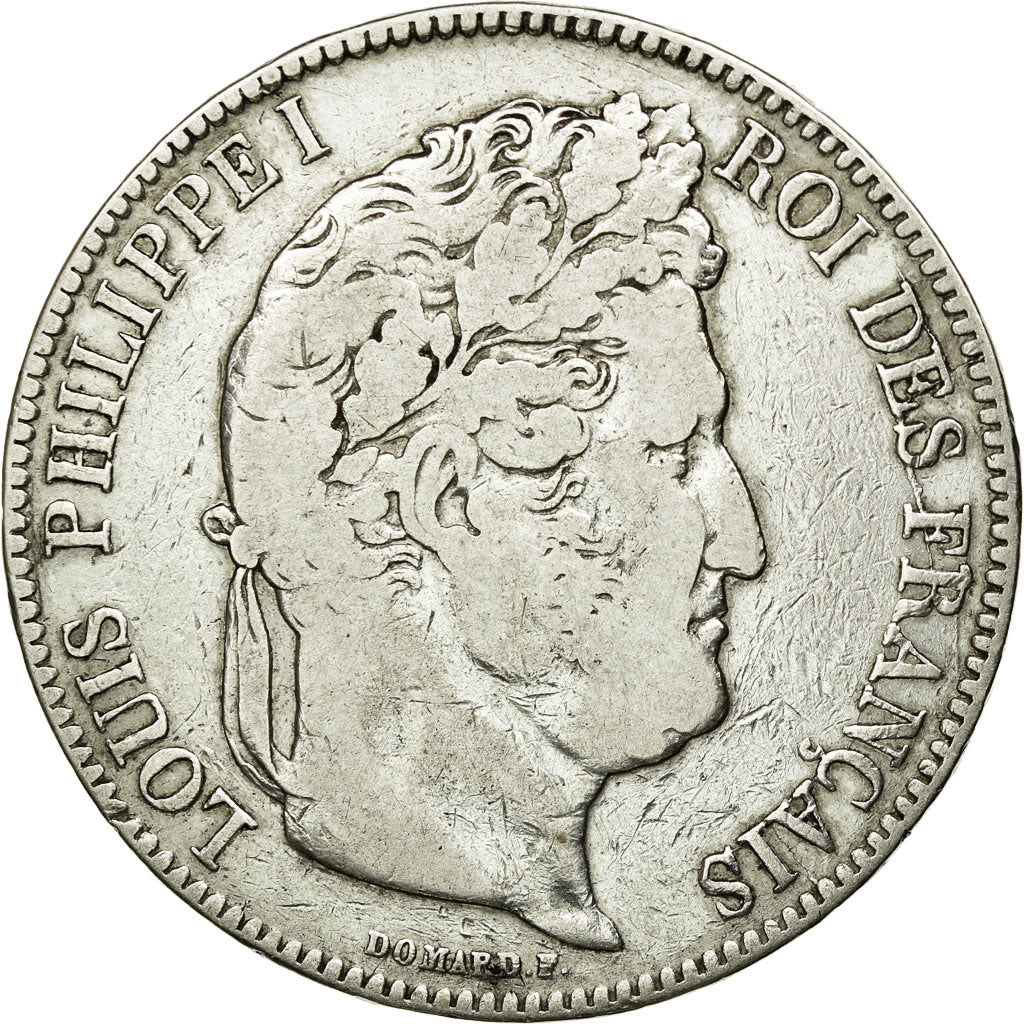Coin, France, Louis-Philippe, 5 Francs, 1843, Lille, VF(30-35), Silver
