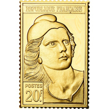 Francia, medalla, Timbre, Bicentenaire, Postes, 20 Francs, FDC, Oro vermeil