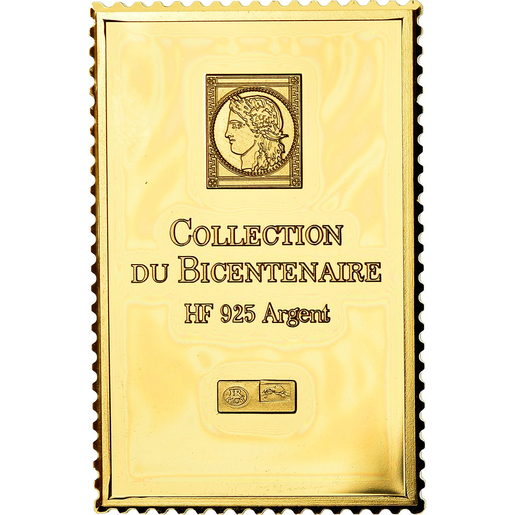 Francia, medalla, Timbre, Bicentenaire, Postes, 20 Francs, FDC, Oro vermeil