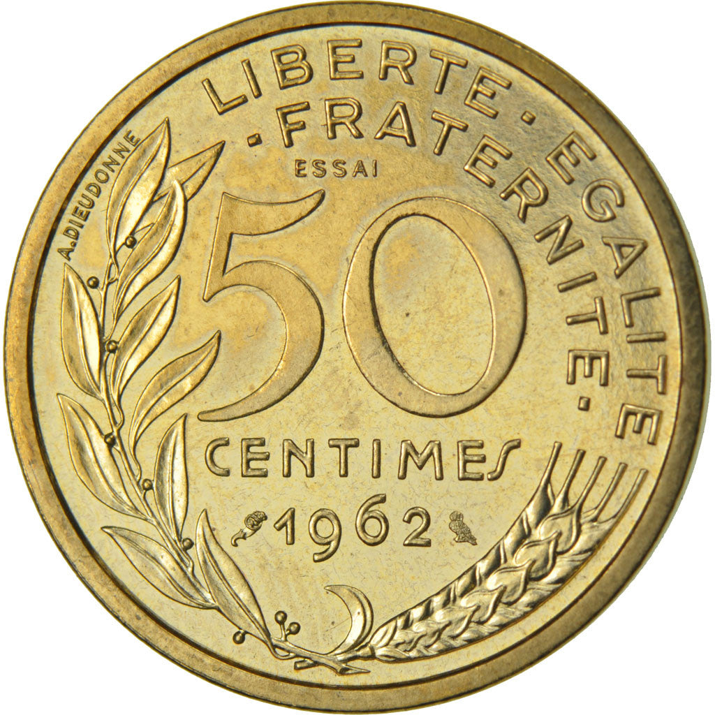 Munten, Frankrijk, 50 Centimes, 1962, UNC-, Aluminum-Bronze, KM:E110