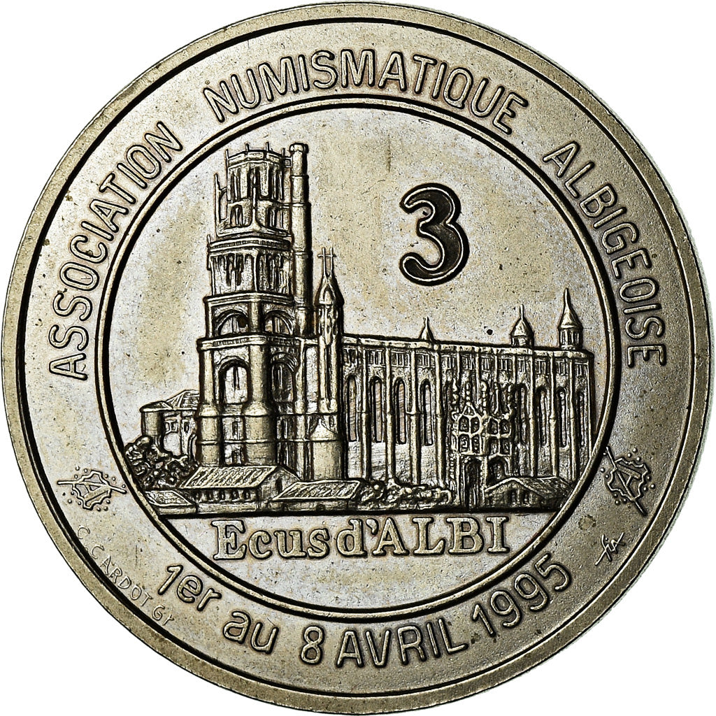 Frankrijk, Medaille, Euros des Villes, 3 Ecu d'Albi, 1995, UNC-, Nickel
