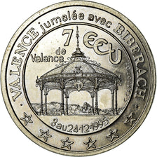 France, Medal, Euros des Villes, 7 Ecu de Valence, 1995, MS(63), Nickel