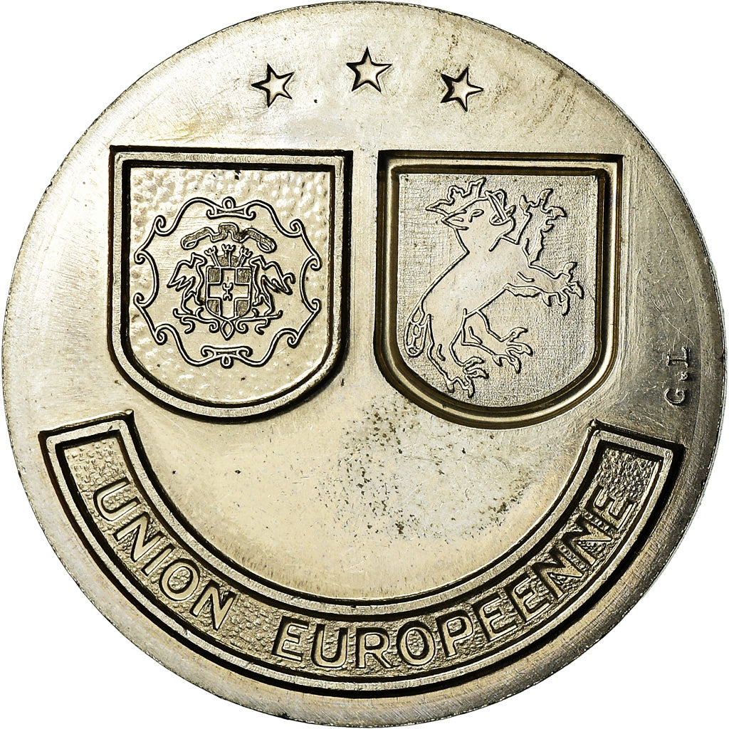 France, Medal, Euros des Villes, 7 Ecu de Valence, 1995, MS(63), Nickel