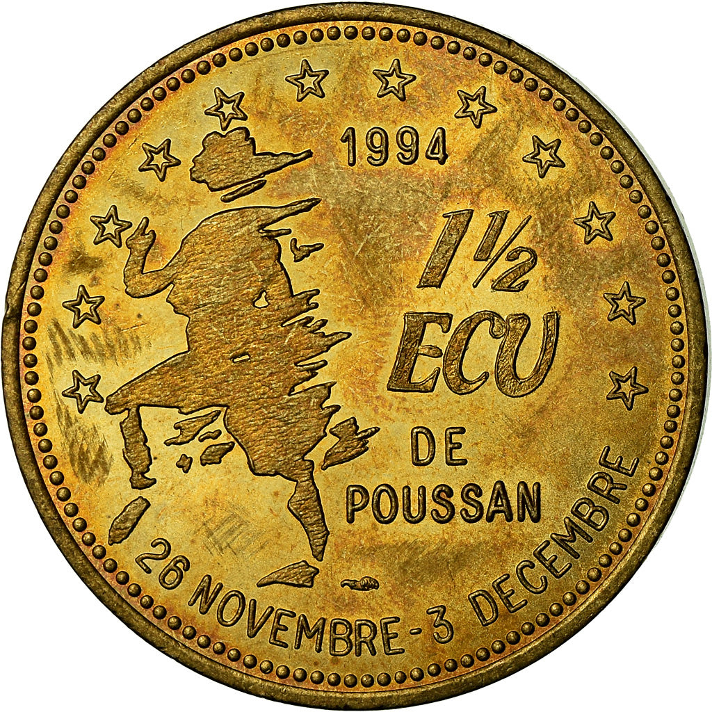 Frankrijk, Medaille, Euros des Villes, 1.5 Ecu de Poussan, 1994, UNC