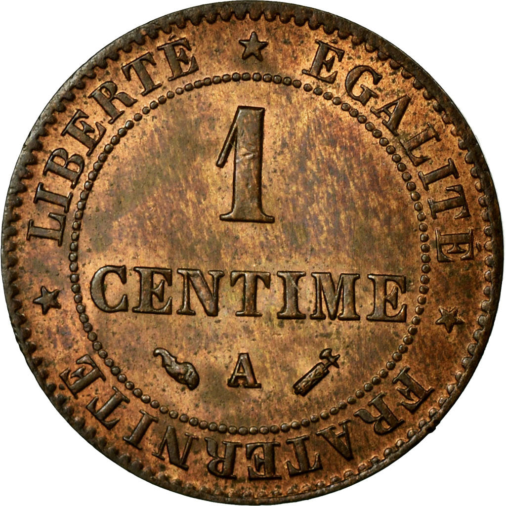 Coin, France, Cérès, Centime, 1887, Paris, MS(60-62), Bronze, KM:826.1