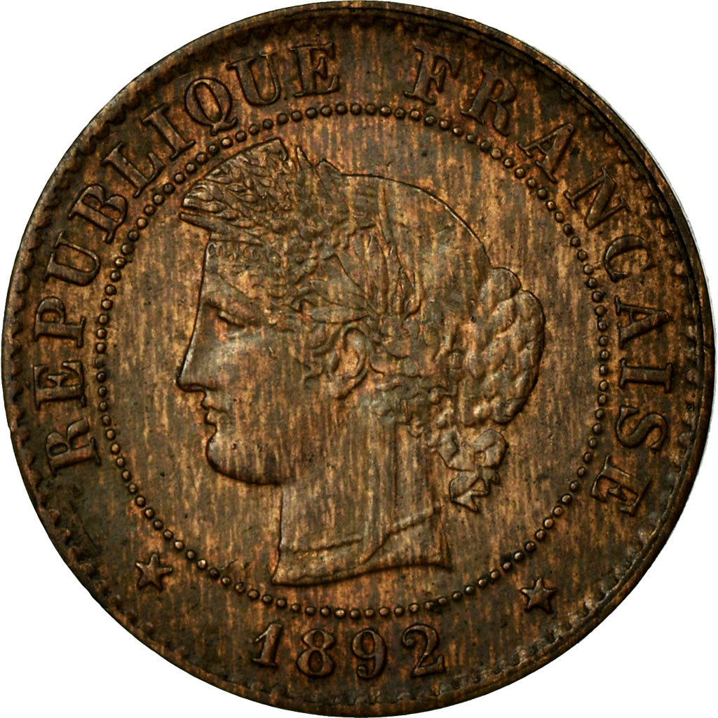 Coin, France, Cérès, Centime, 1892, Paris, AU(55-58), Bronze, KM:826.1