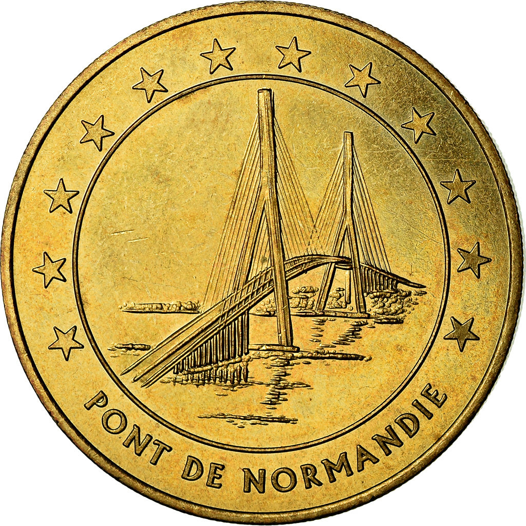 France, Medal, 1 Euro de la Ville du Havre, Pont de Normandie, 1996, MS(63)