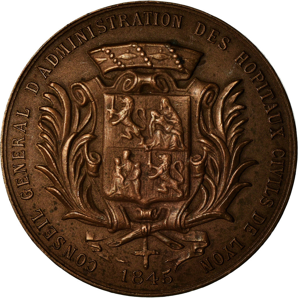 Francia, medalla, Hôpitaux Civils de Lyon, Childebert, Medicine, Schmitt, SC