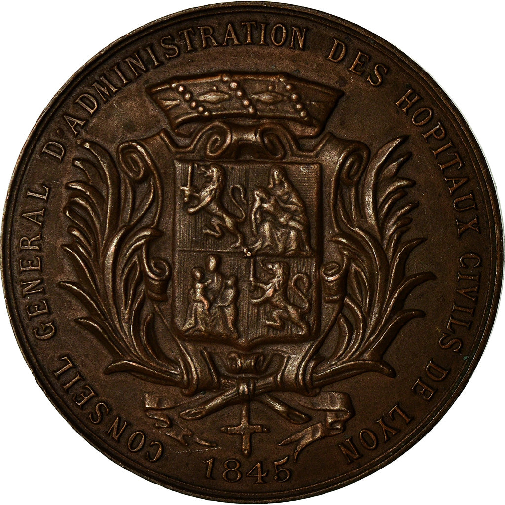 Francia, medaglia, Hôpitaux Civils de Lyon, Childebert, Medicine, Schmitt, SPL