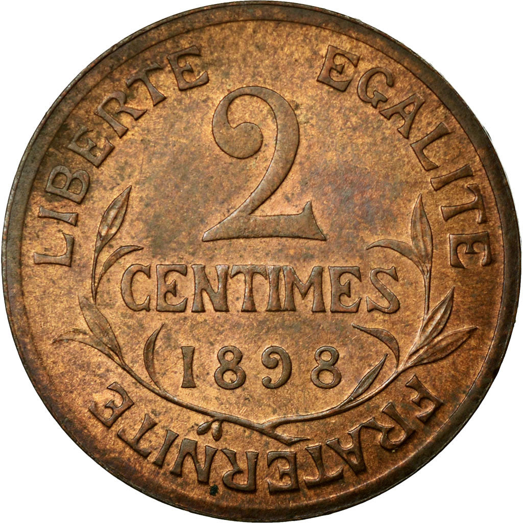 Coin, France, Dupuis, 2 Centimes, 1898, AU(55-58), Bronze, Gadoury:107