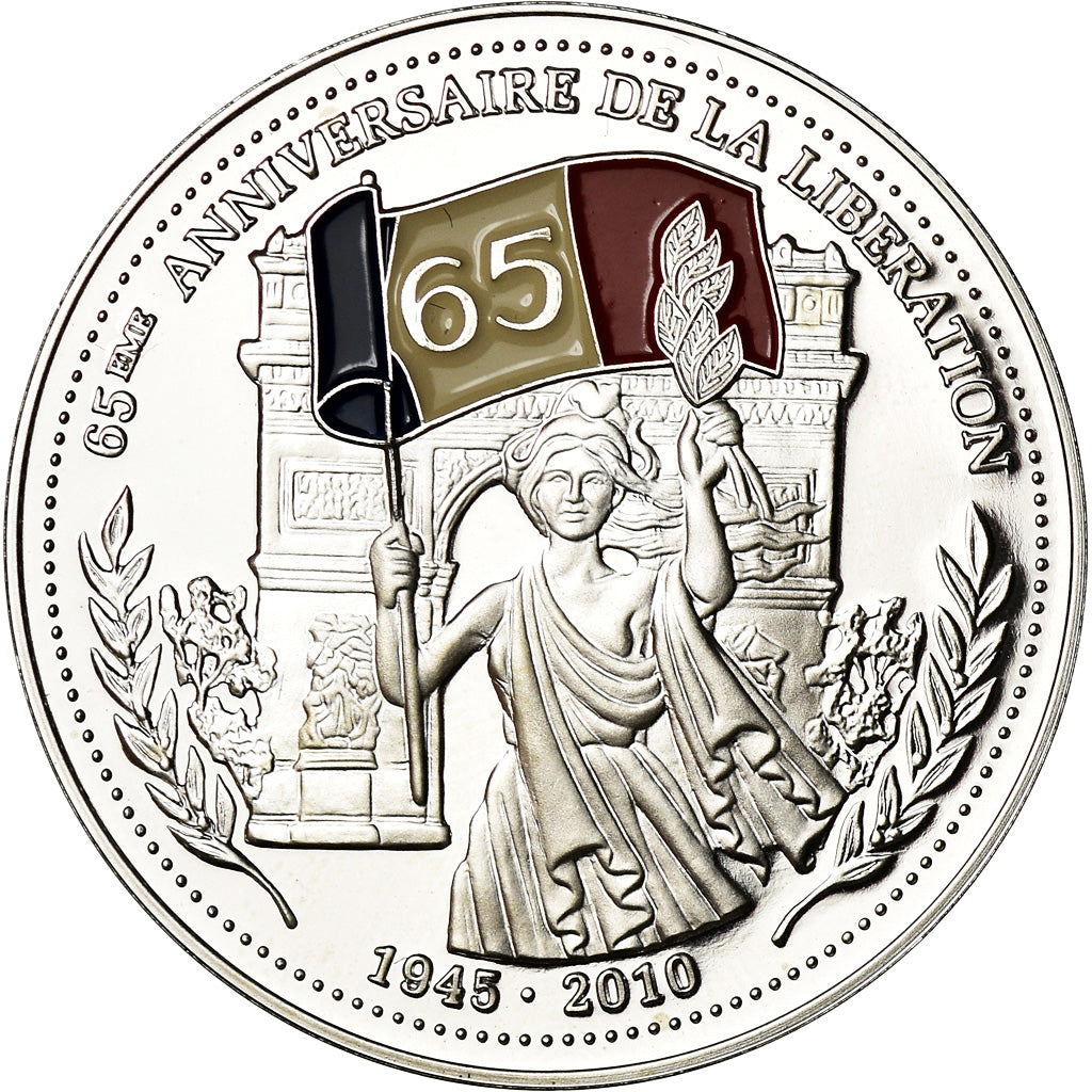 France, Medal, 65ème Anniversaire de la Libération, MS(65-70), Silver