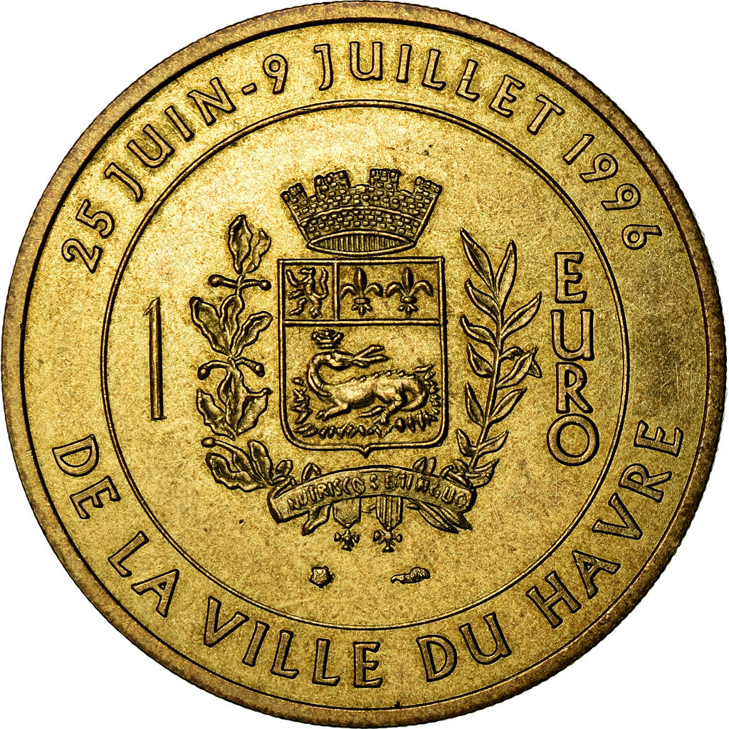 Frankrijk, Medaille, 1 Euro de la Ville du Havre, Pont de Normandie, 1996, UNC-