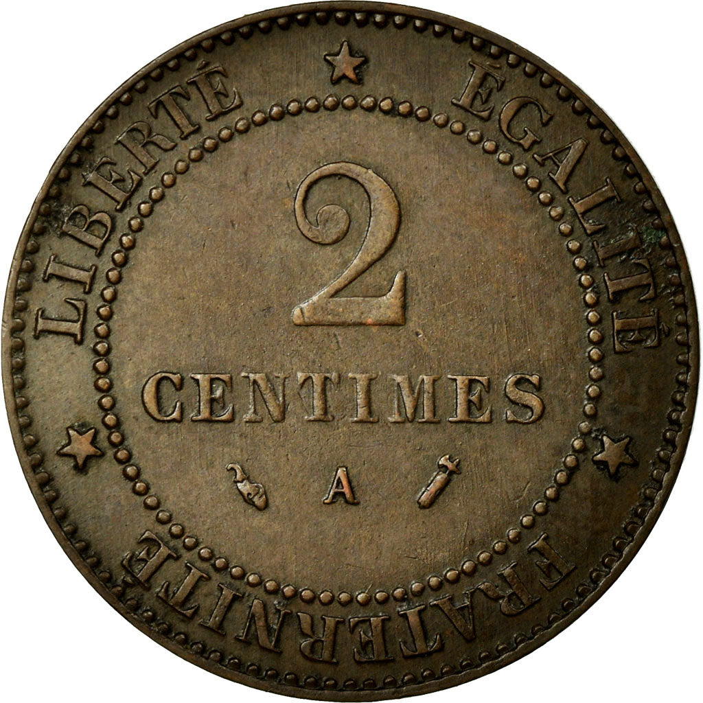 Coin, France, Cérès, 2 Centimes, 1886, Paris, AU(50-53), Bronze, Gadoury:105