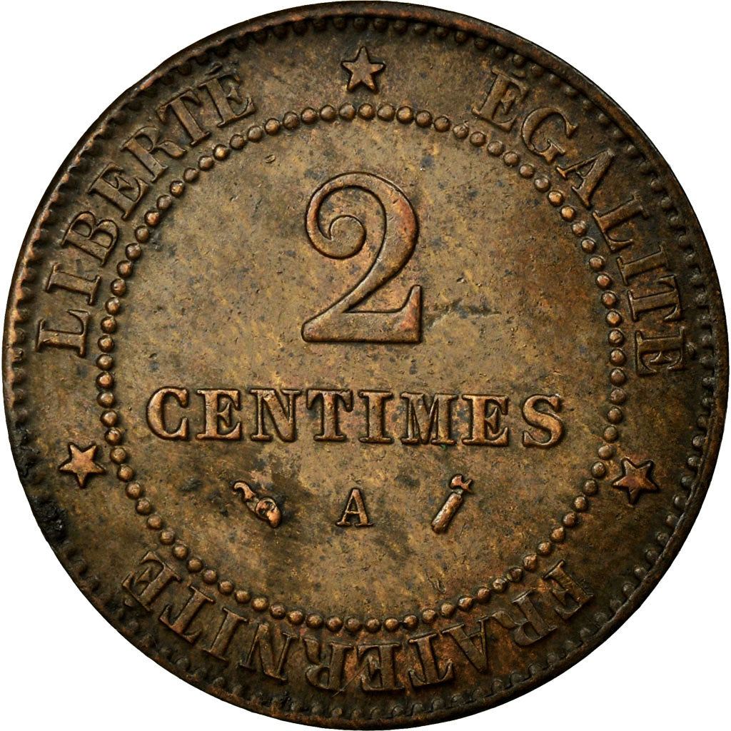 Coin, France, Cérès, 2 Centimes, 1887, Paris, AU(50-53), Bronze, Gadoury:105