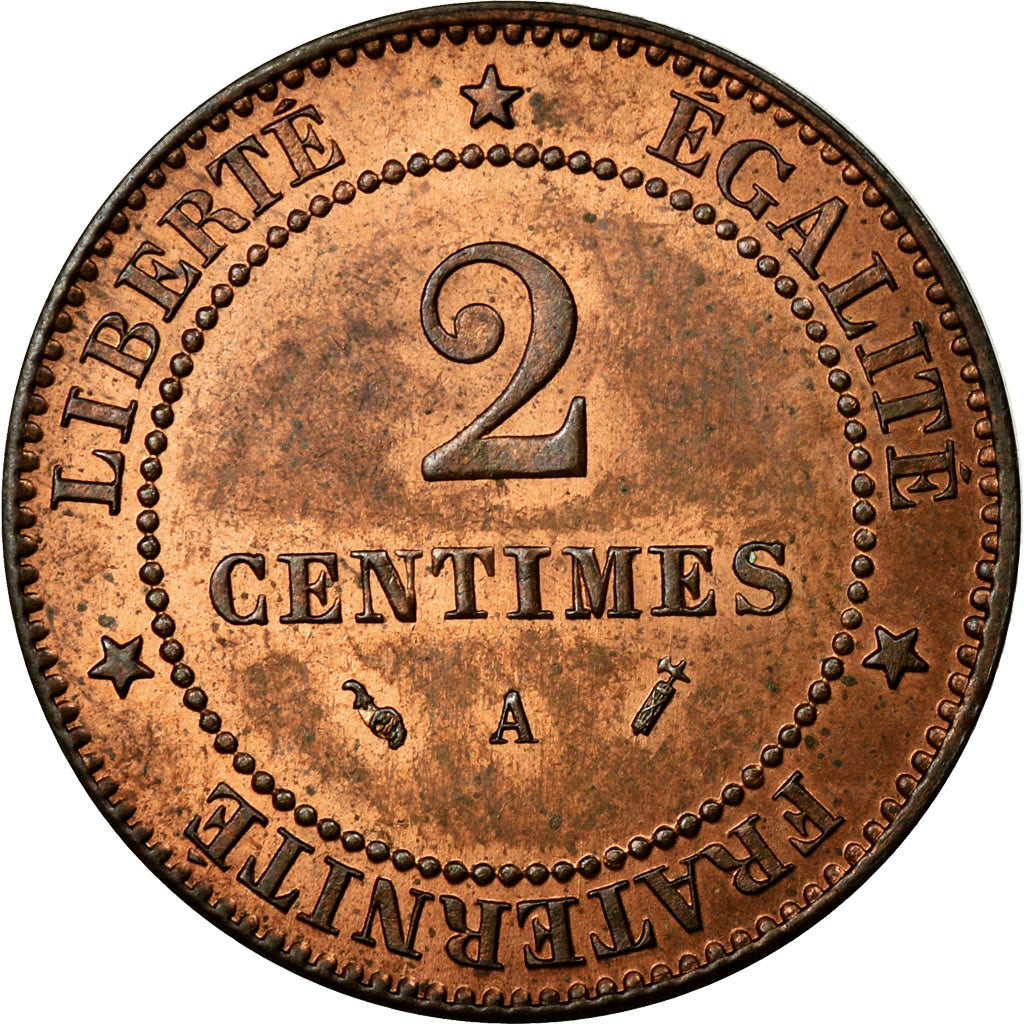 Coin, France, Cérès, 2 Centimes, 1892, Paris, MS(60-62), Bronze, Gadoury:105