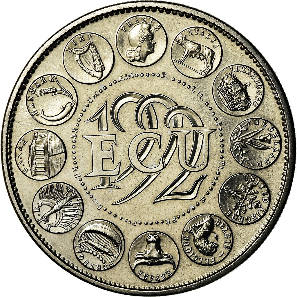Frankrijk, Medaille, Ecu Europa, Marianne, 1992, Rodier, UNC, Copper-nickel