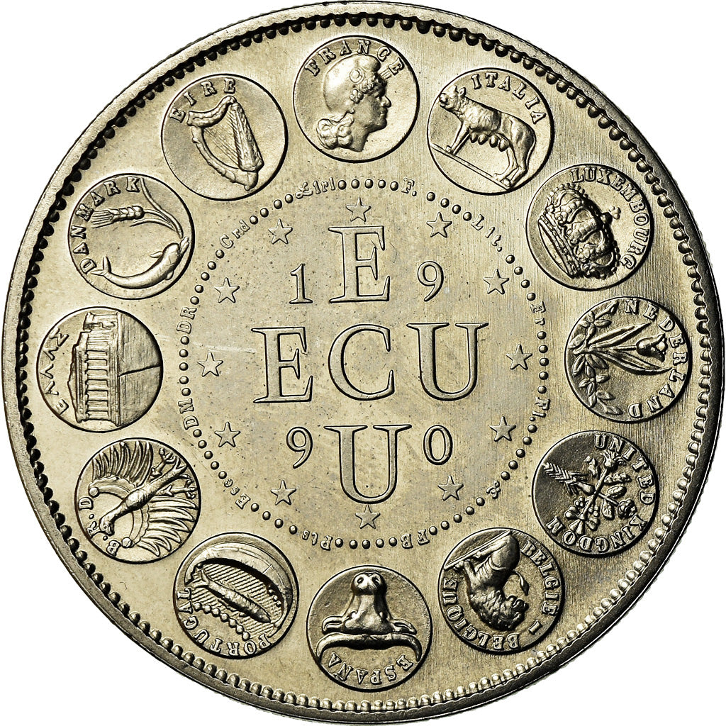 France, Medal, Ecu Europa, Marianne, 1990, Rodier, MS(64), Copper-nickel