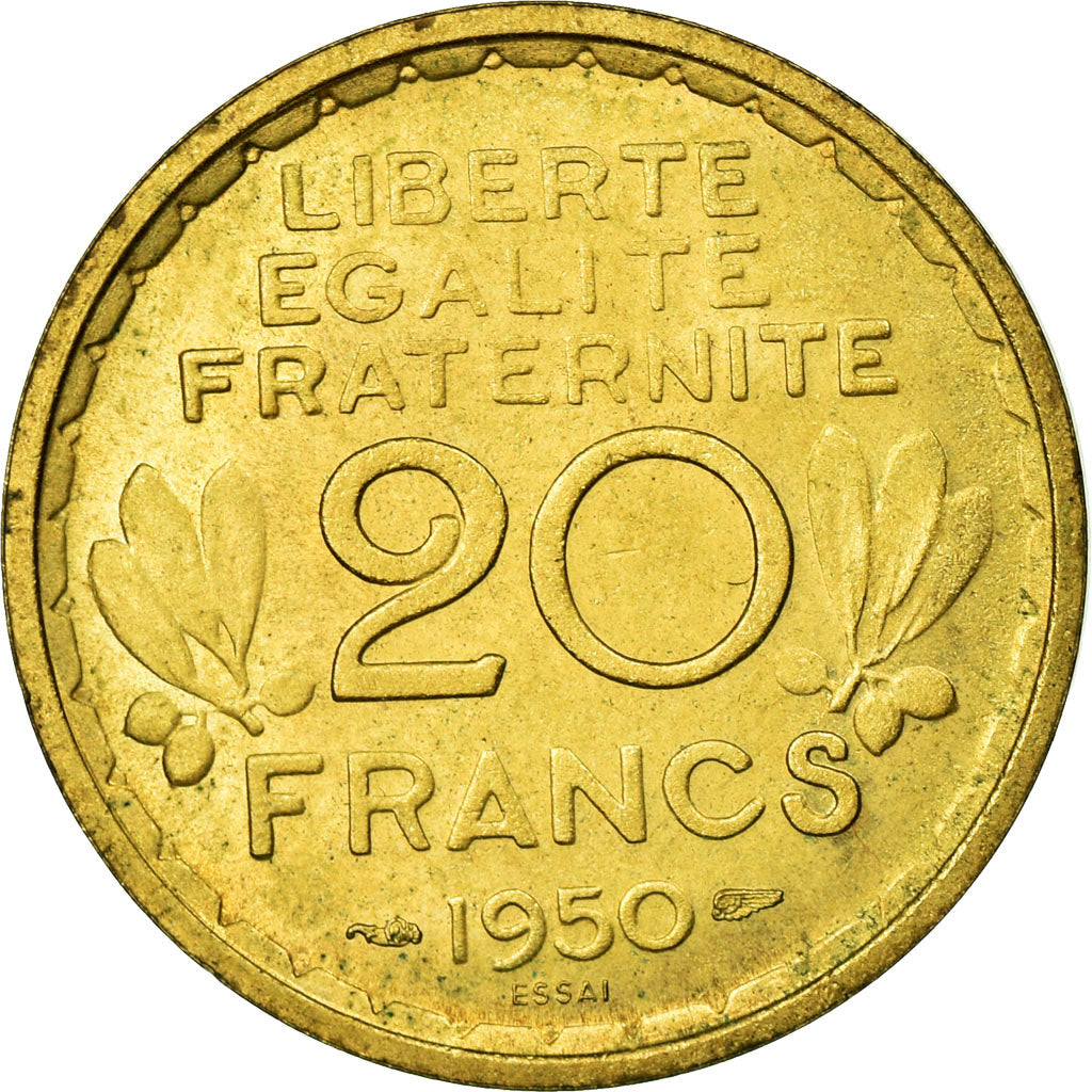 Münze, Frankreich, 20 Francs, 1950, STGL, Aluminium-Bronze, KM:Pn112