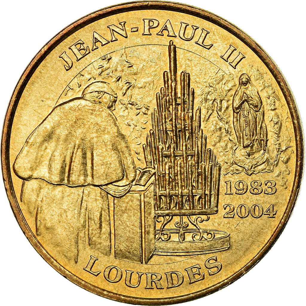 Vatikan, Token, Jean-Paul II, Lourdes, 2004, VZ, Copper-Nickel Gilt