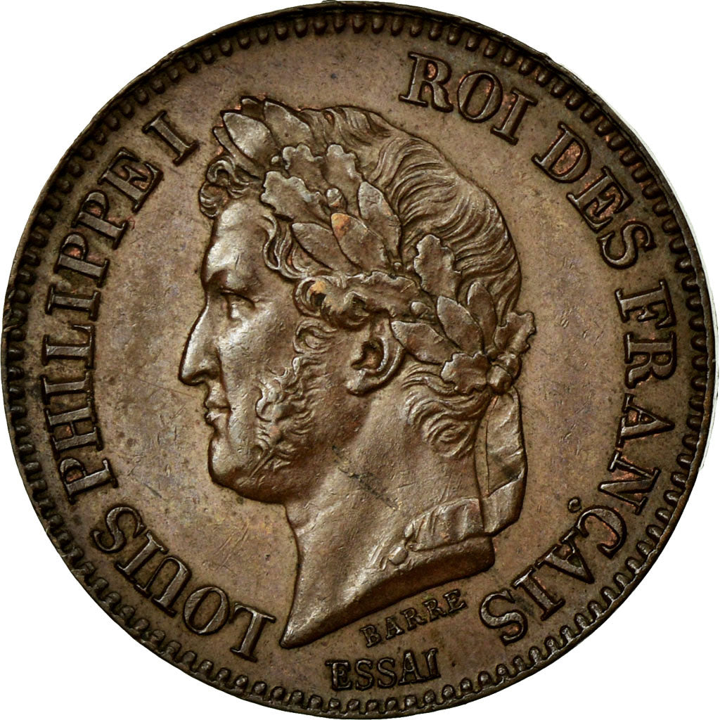 France, Louis Philippe I, 2 Centimes, 1842, Paris, Pattern, Bronze, MS(60-62)