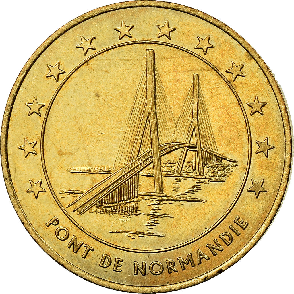 France, Medal, 1 Euro de la Ville du Havre, Pont de Normandie, 1996, MS(64)
