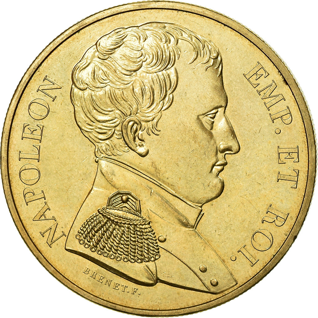 Frankrijk, Medaille, Napoléon Empereur et Roi, Brenet, UNC, Gilt Bronze