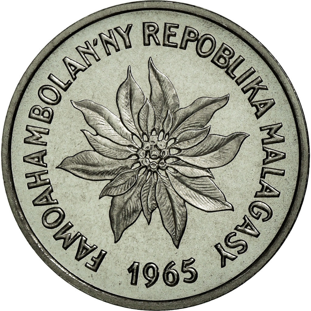 Coin, Madagascar, Franc, 1965, Paris, MS(65-70), Stainless Steel
