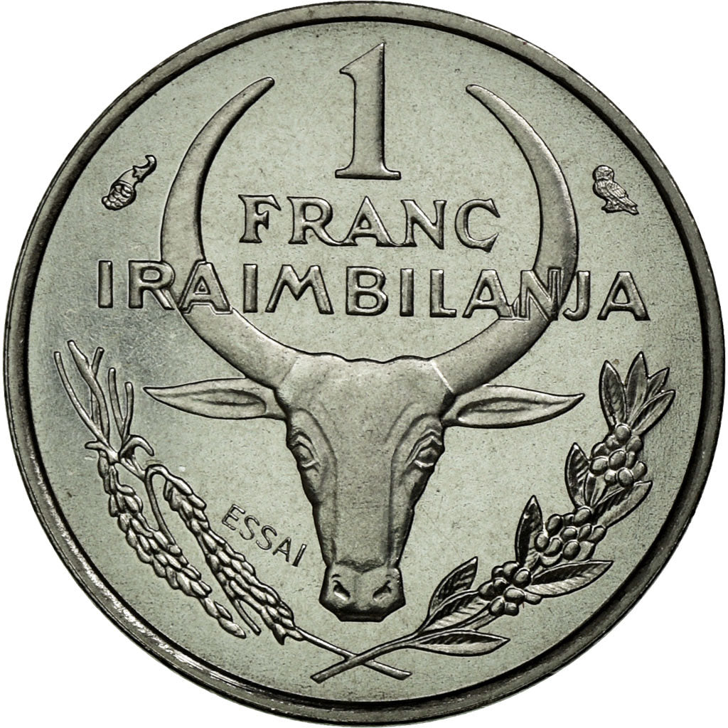 Coin, Madagascar, Franc, 1965, Paris, MS(65-70), Stainless Steel