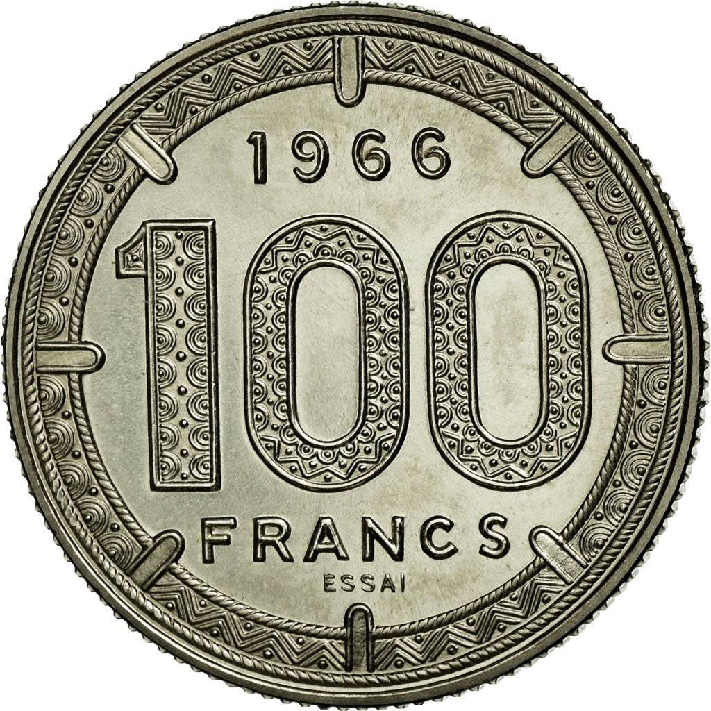 Coin, EQUATORIAL AFRICAN STATES, 100 Francs, 1966, Paris, MS(63), Nickel