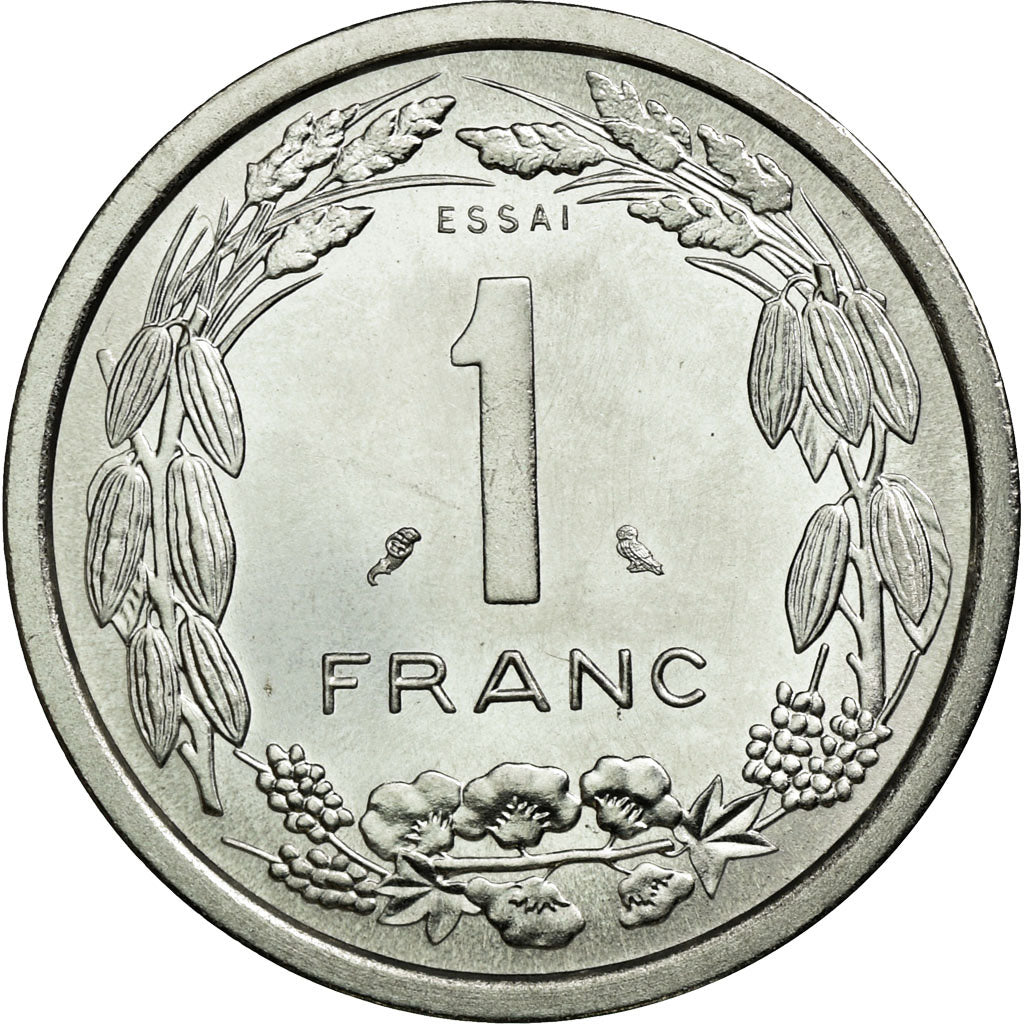 Coin, Central African States, Franc, 1974, Paris, MS(63), Aluminum