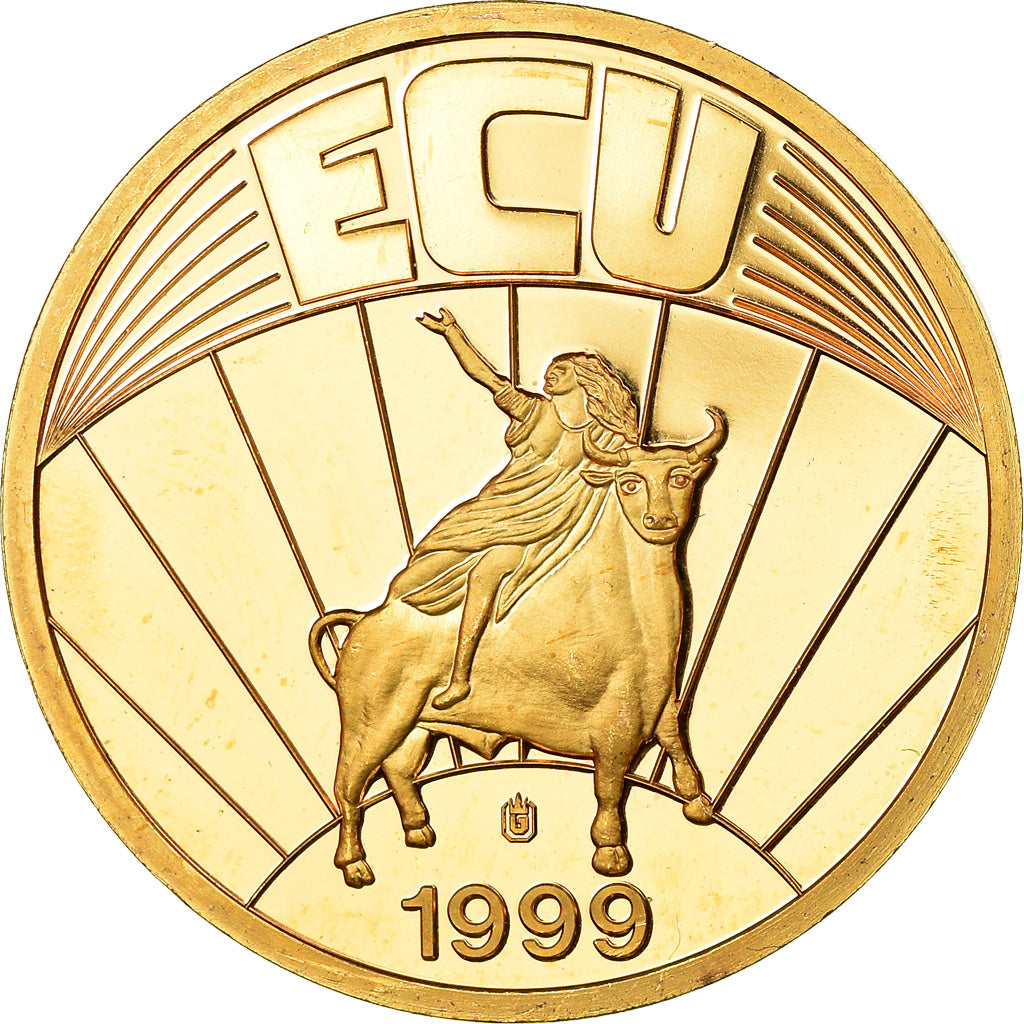 Frankrijk, Medaille, Ecu Europa, 1999, FDC, Copper Gilt