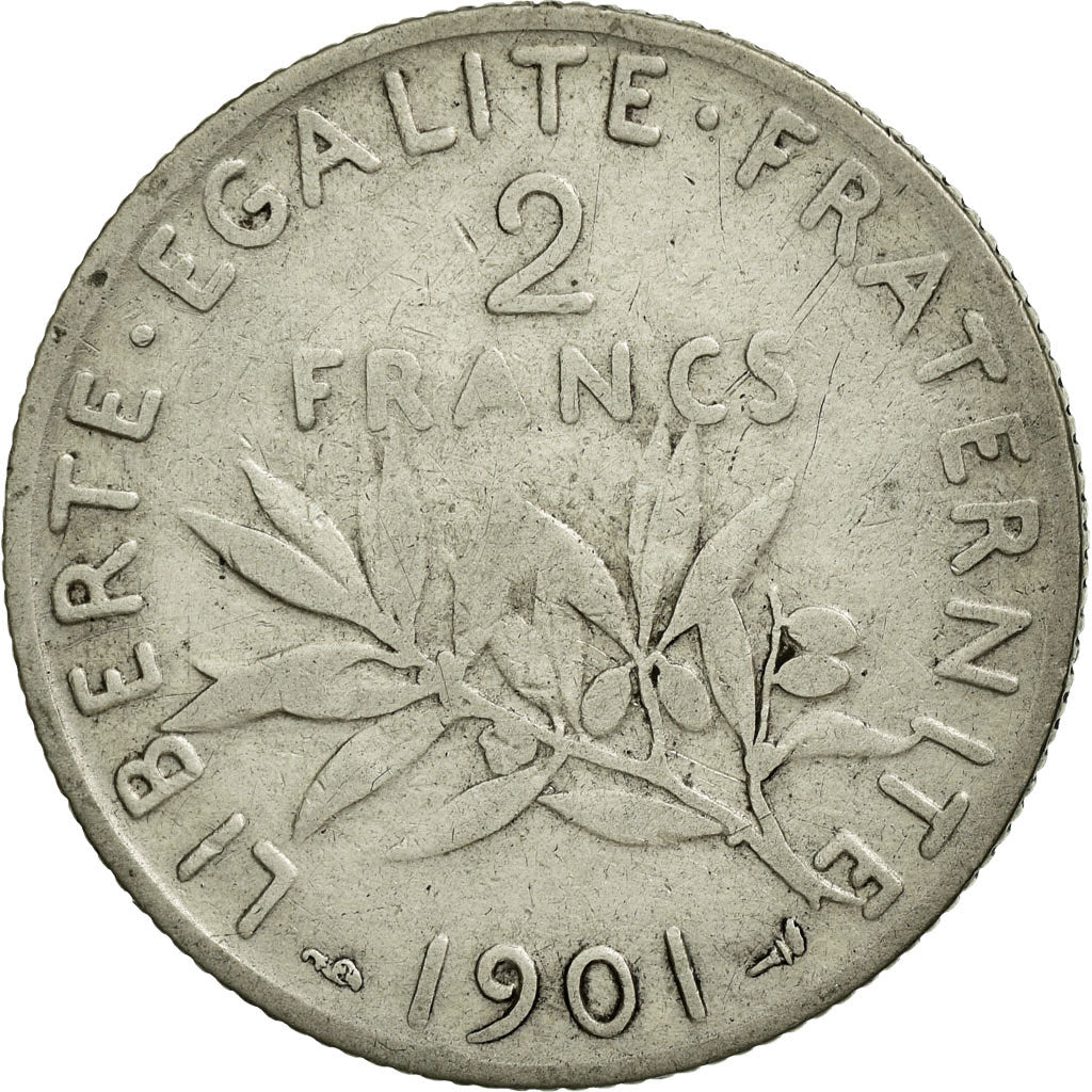 Monnaie, France, Semeuse, 2 Francs, 1901, TB+, Argent, Gadoury:532