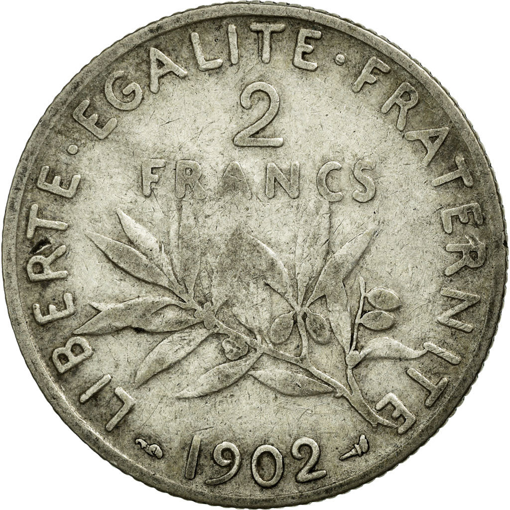 Coin, France, Semeuse, 2 Francs, 1902, VF(30-35), Silver, Gadoury:532