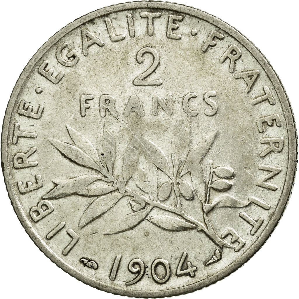 Coin, France, Semeuse, 2 Francs, 1904, EF(40-45), Silver, Gadoury:532