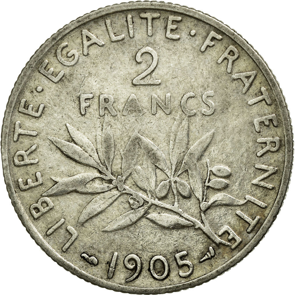 Coin, France, Semeuse, 2 Francs, 1905, EF(40-45), Silver, Gadoury:532
