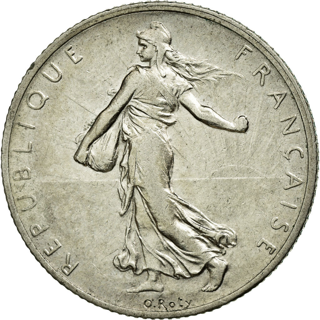 Moneta, Francja, Semeuse, 2 Francs, 1908, AU(50-53), Srebro, Gadoury:532