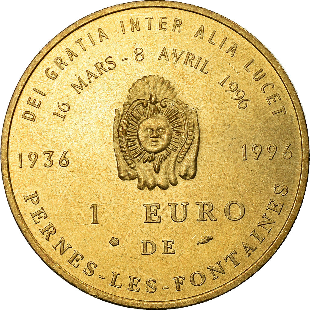 France, Token, 1 Euro de Pernes-les-Fontaines, 1996, MS(64)