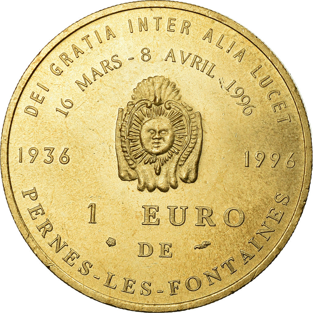 Francja, Token, 1 Euro de Pernes-les-Fontaines, 1996, MS(64)